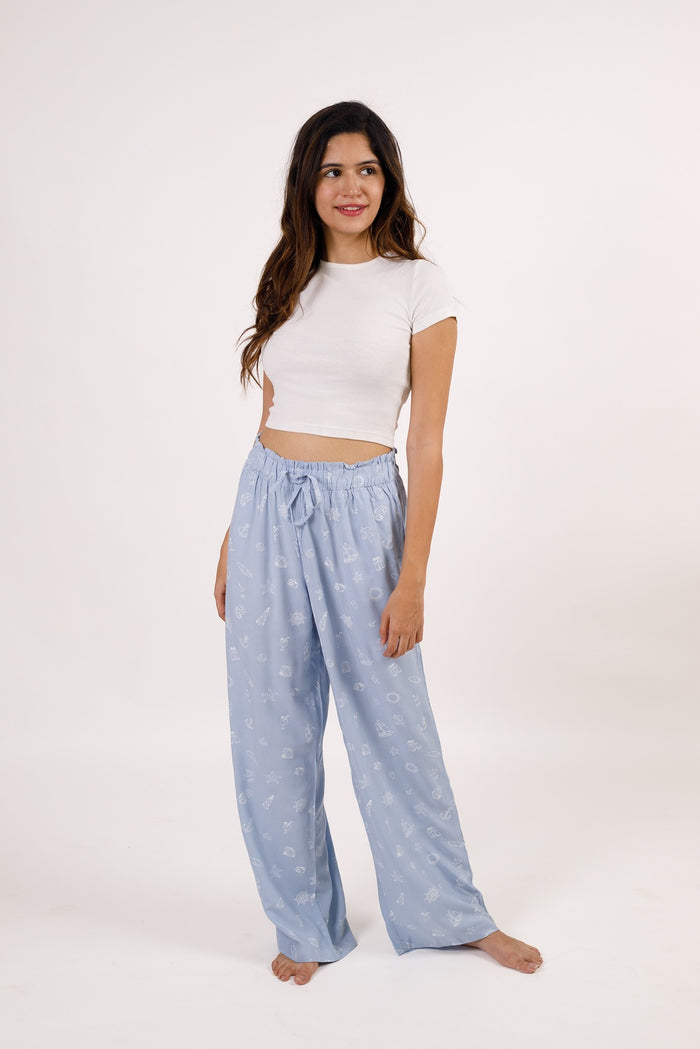 Baywatch Blue Cotton Blend Women's Pajama