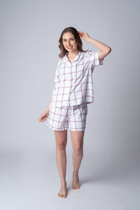 Madeline White Soft Cotton Women's Shorts Set