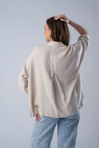Kai Beige Linen Women's Lounge Top