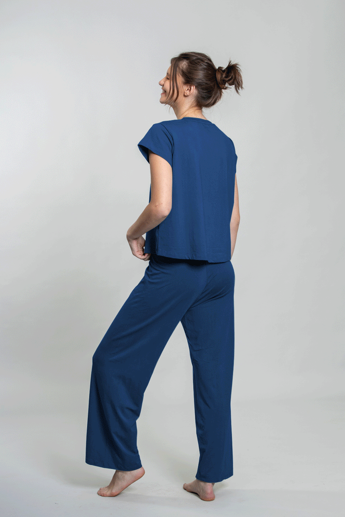 Ink Blue Lucy Butter-Soft Viscose Knit Women's Pajama Set
