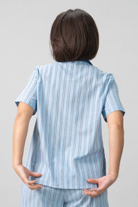 Boyfriend Stripe Cotton Women's Shorts Set- Half Sleeves