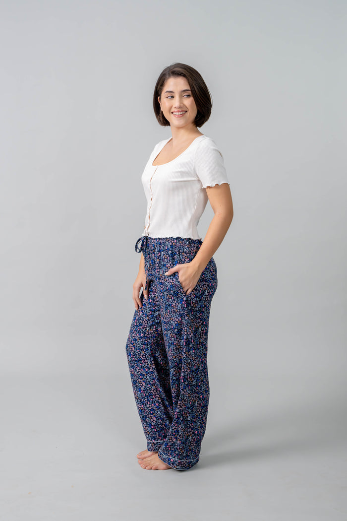 Ditsy Blossom Floral Cotton Blend Women's Pajama