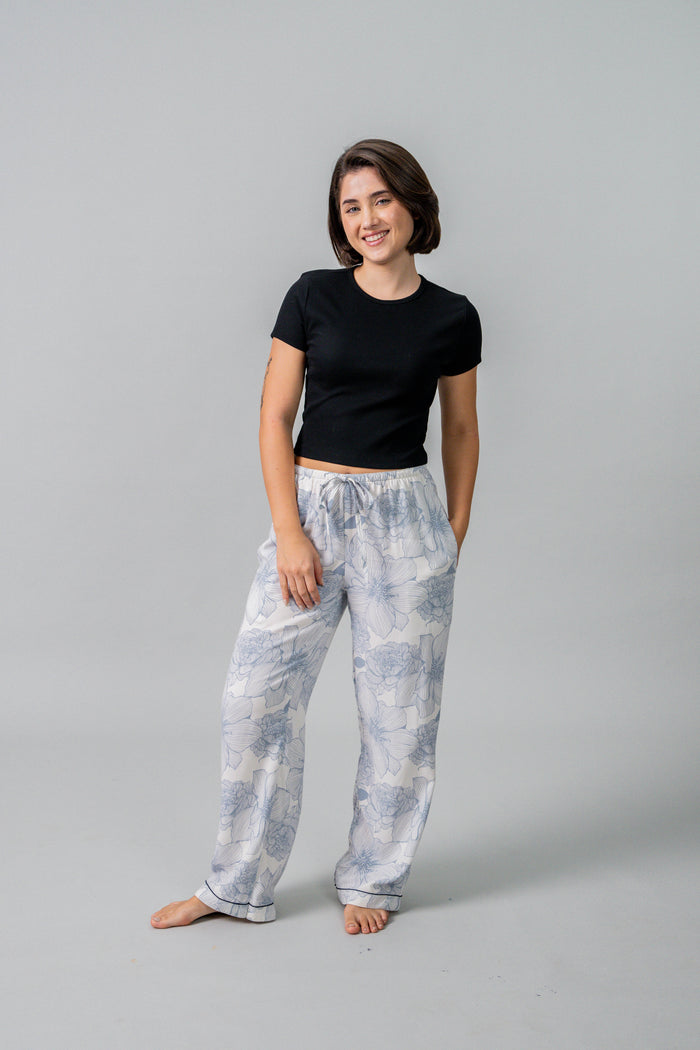 Ivy Blue Floral Cotton Blend Women's Pajama