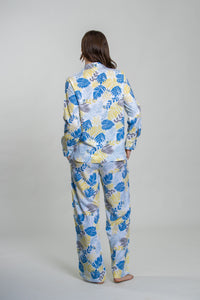 Sunset Island Printed Cotton Blend Women's Pajama Set- Full Sleeves