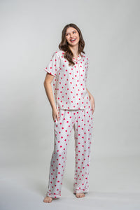 Sweetheart Print Women's Viscose Twill Pajama Set