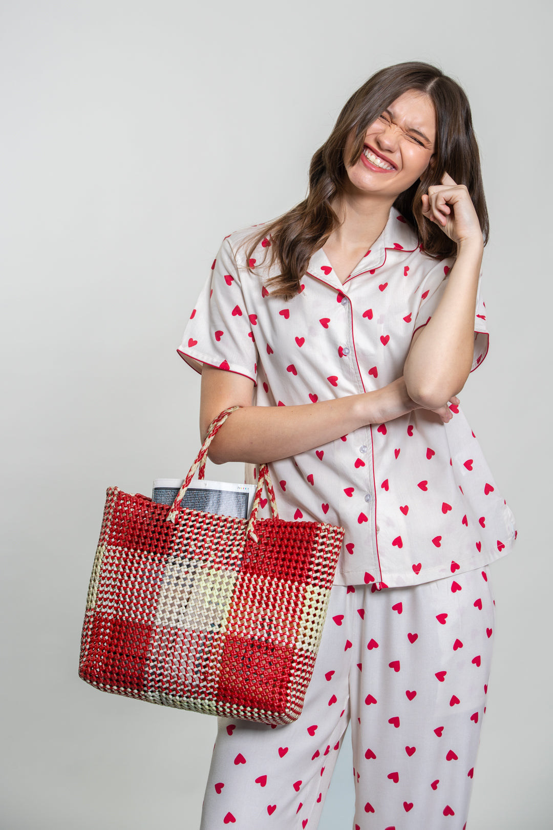 Sweetheart Print Women's Viscose Twill Pajama Set