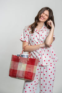 Sweetheart Print Women's Viscose Twill Pajama Set