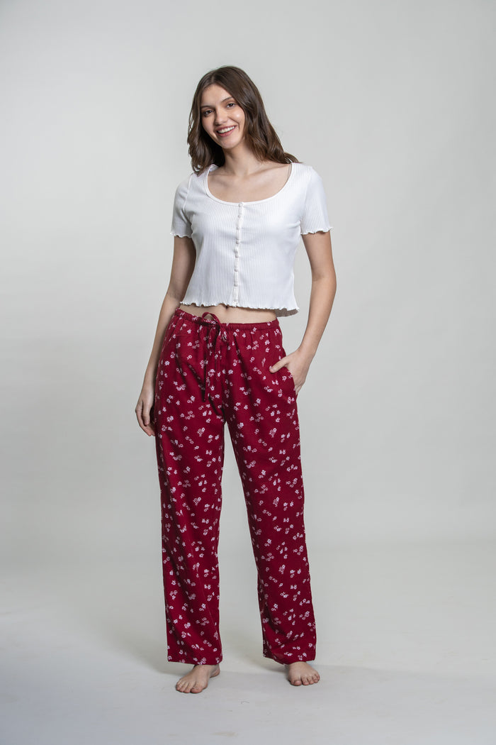 Daphne Ditsy Printed Cotton Blend Women's Pajama