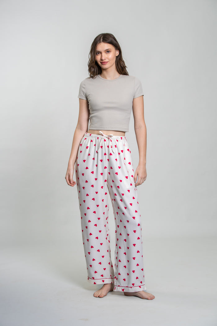 Sweetheart Print Women's Viscose Twill Pajama
