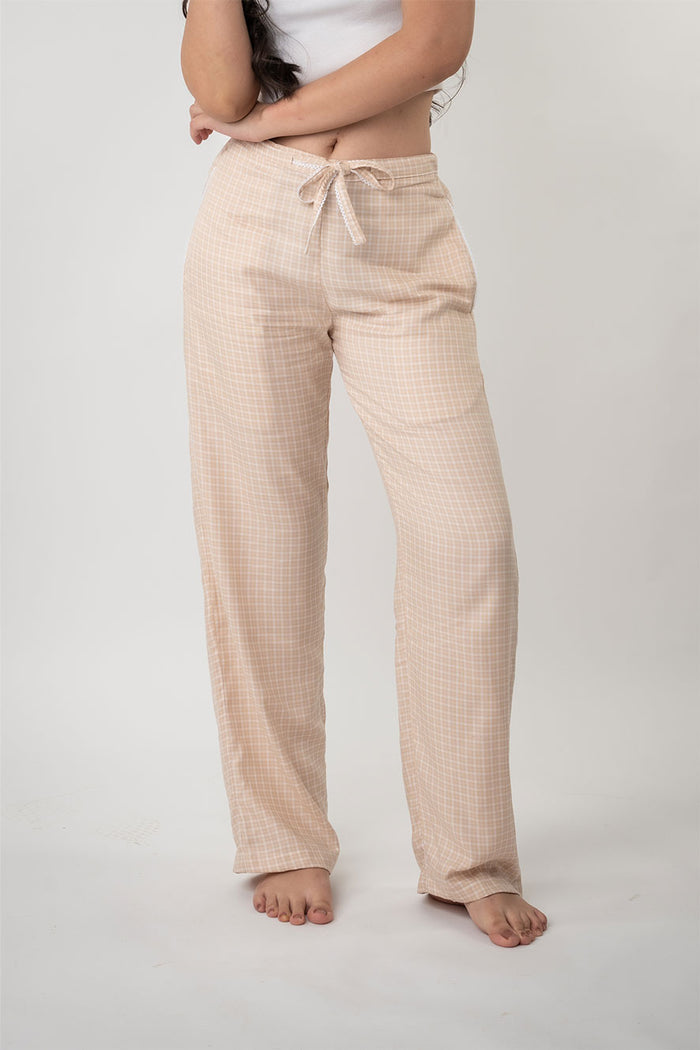 Eva Beige Cotton Blend Women's Pajama