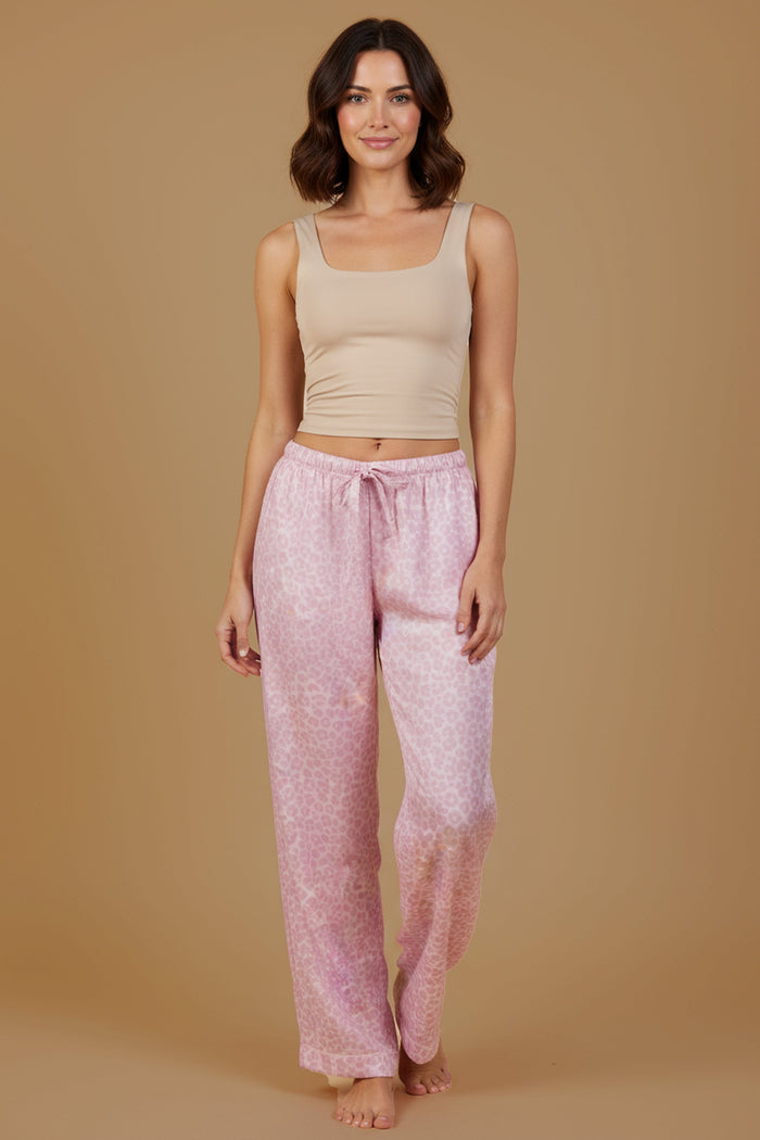 Rachel Leopard Printed Viscose Twill Women's Pajama