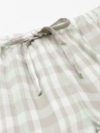 Green Lurex Twill Cotton Women's Pajama
