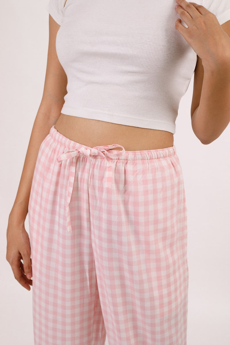 Candy Checked Pink Ultra-soft Cotton Women's Pajama