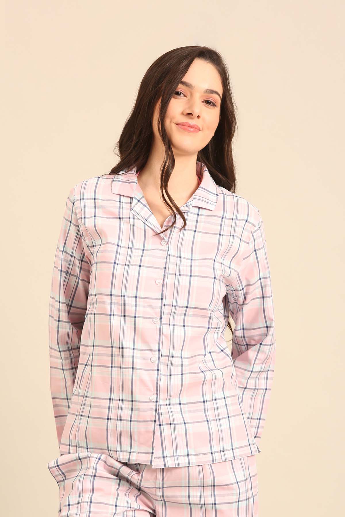 Annette Check Cotton Women's Shirt Only - Full Sleeves