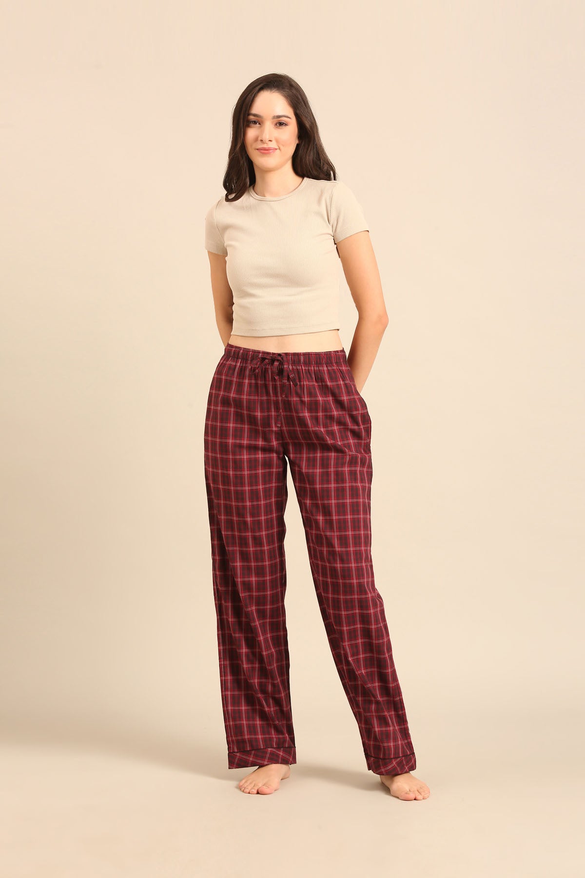 Veronica Plaid Cotton Women's Pajama Only