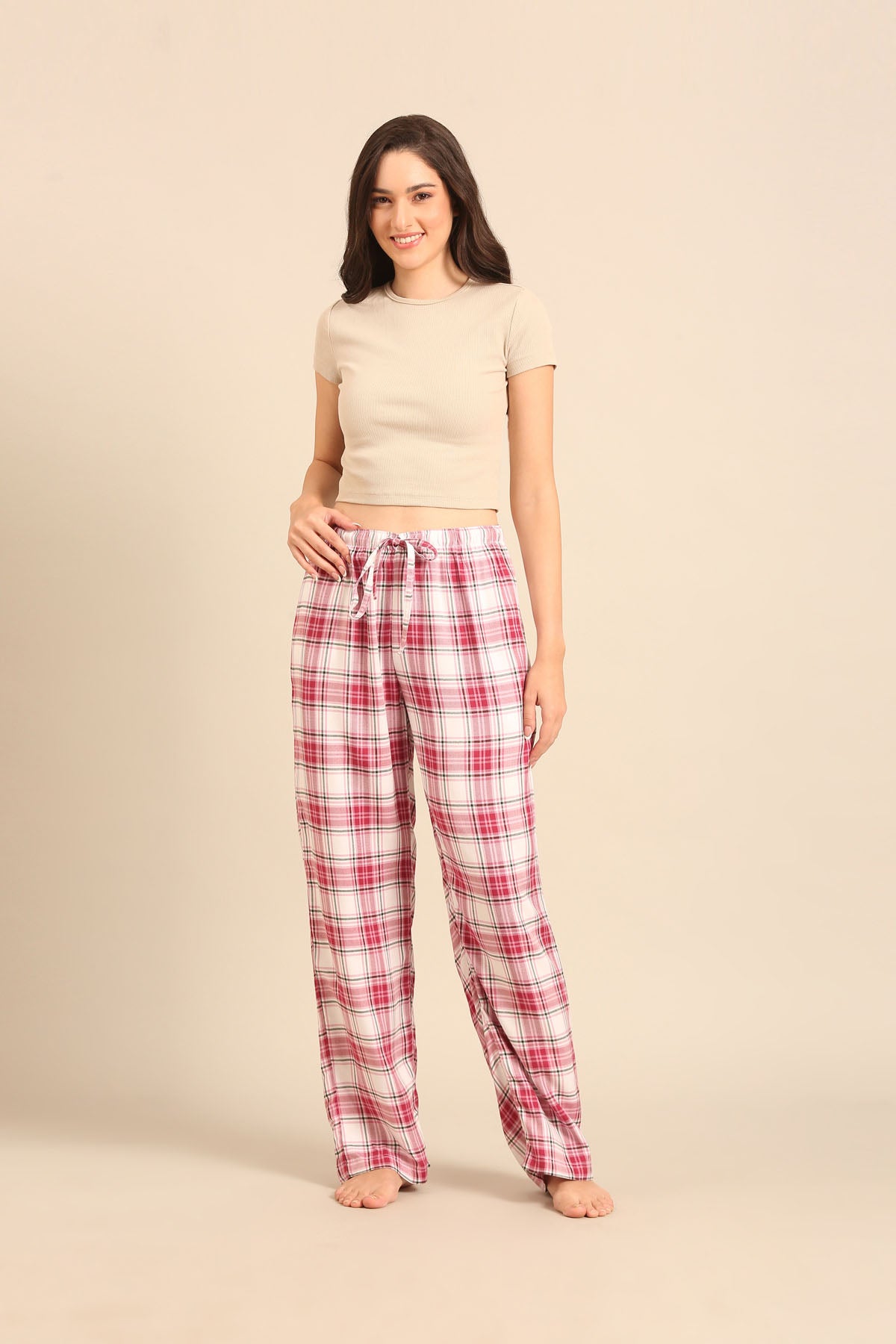 Nina Check Viscose Twill Women's Pajama Only