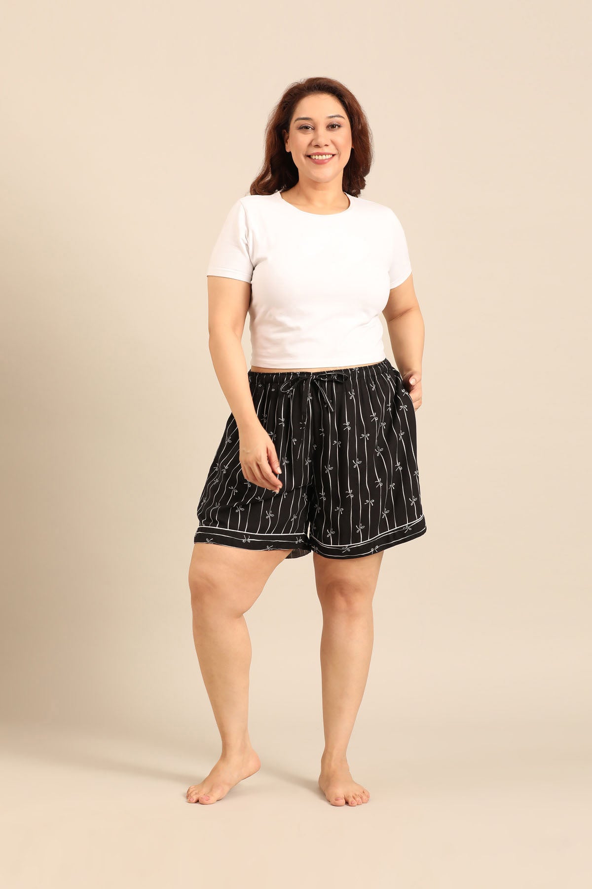 Savannah Bows Viscose Women's Curve Shorts Only
