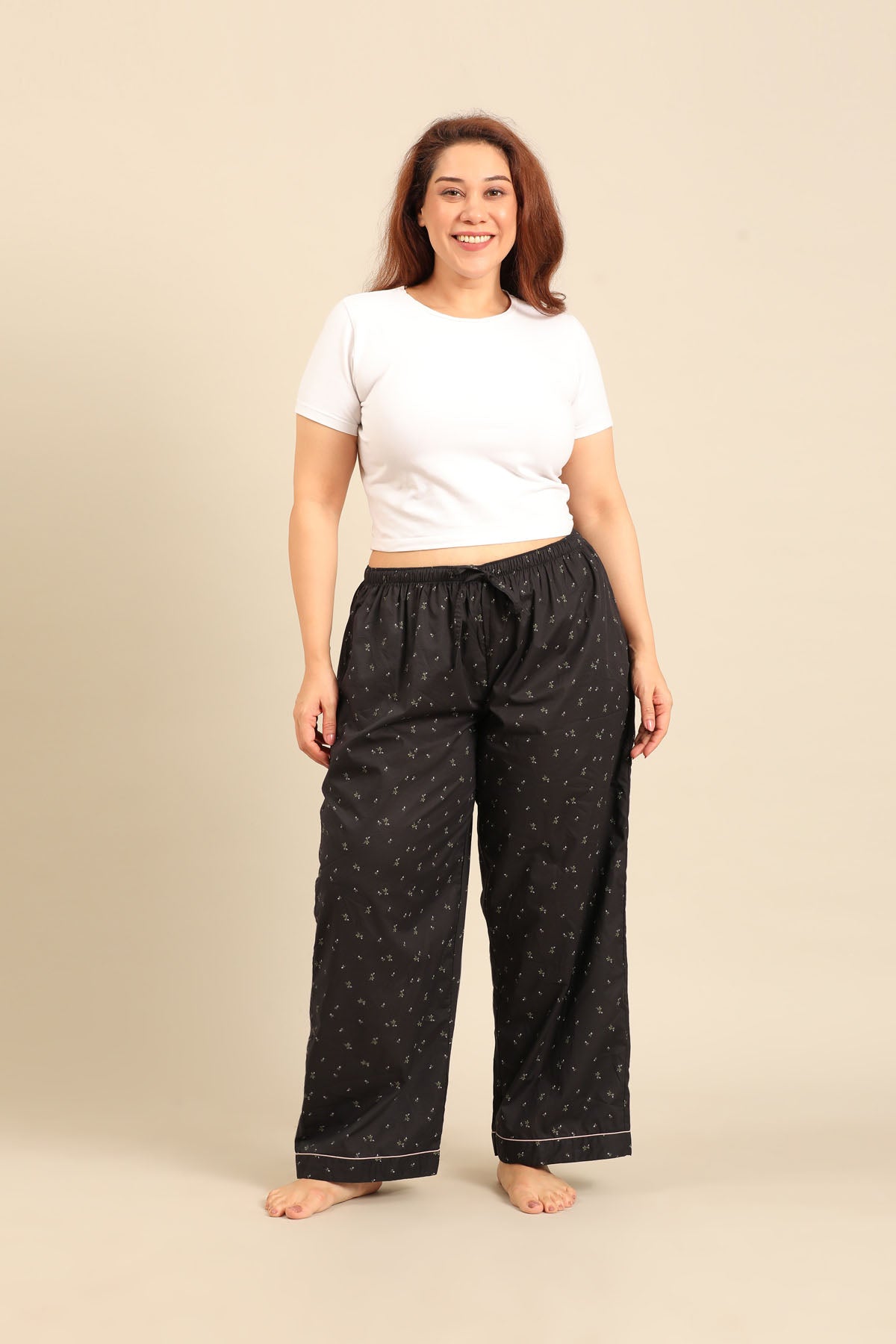 Margot Floral Cotton Women's Curve Pajama Only