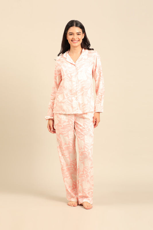 Layla Floral Viscose Women's Pajama Set - Full Sleeves