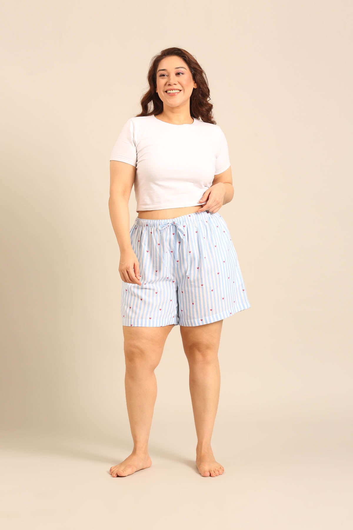 Lola Heart Cotton Twill Women's Curve Shorts Only