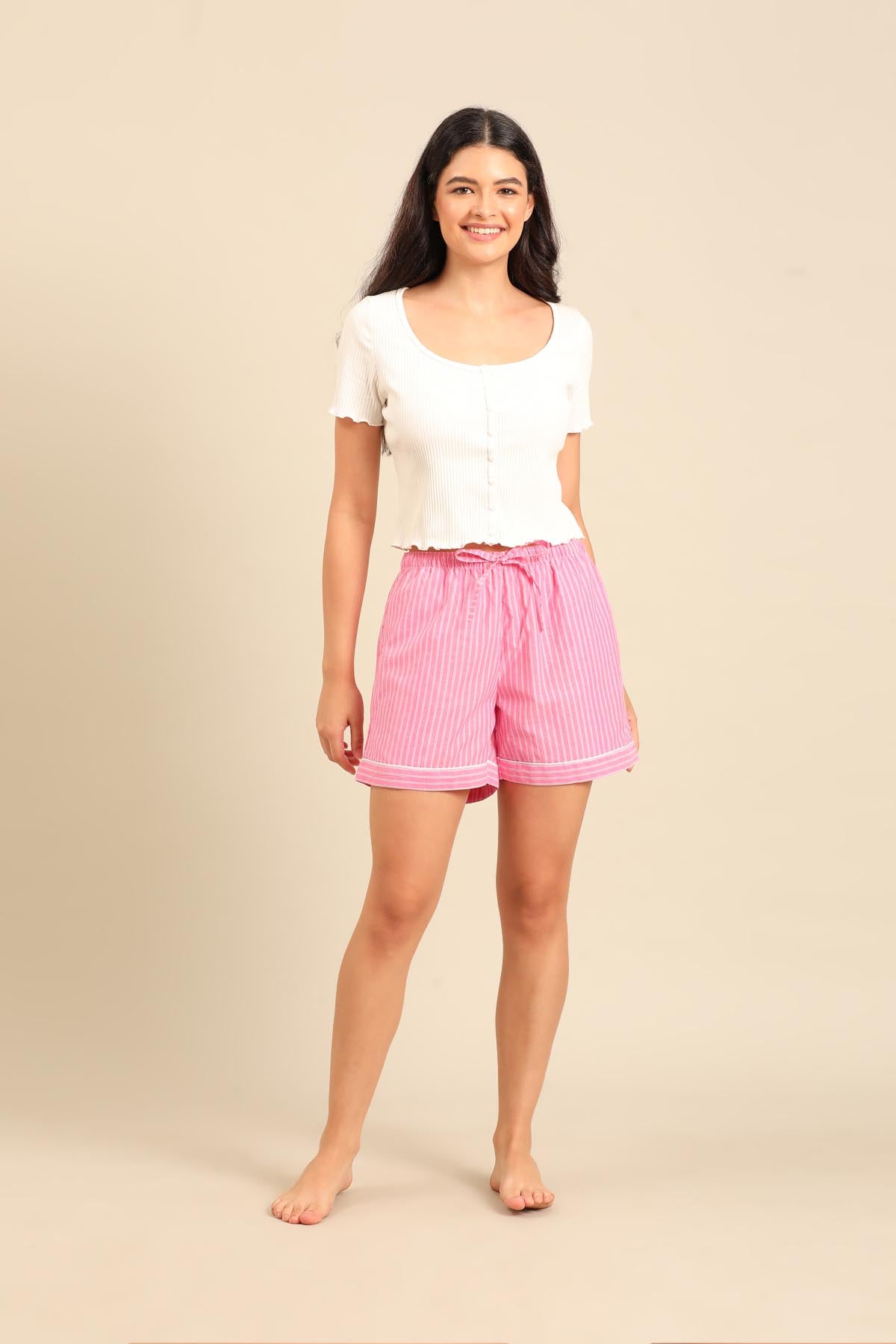 Miranda Stripe Cotton Women's Shorts Only