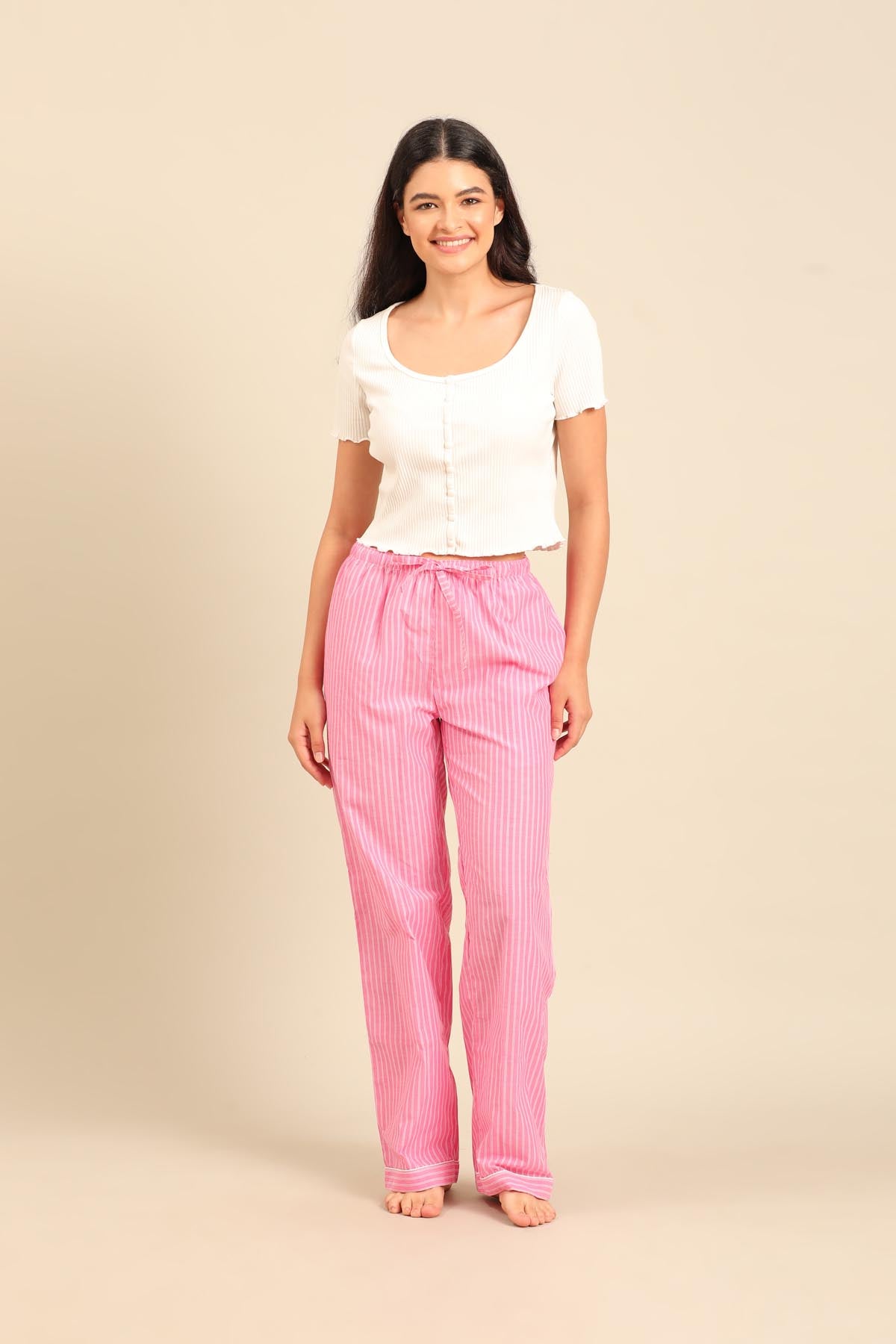 Miranda Stripe Cotton Women's Pajama Only