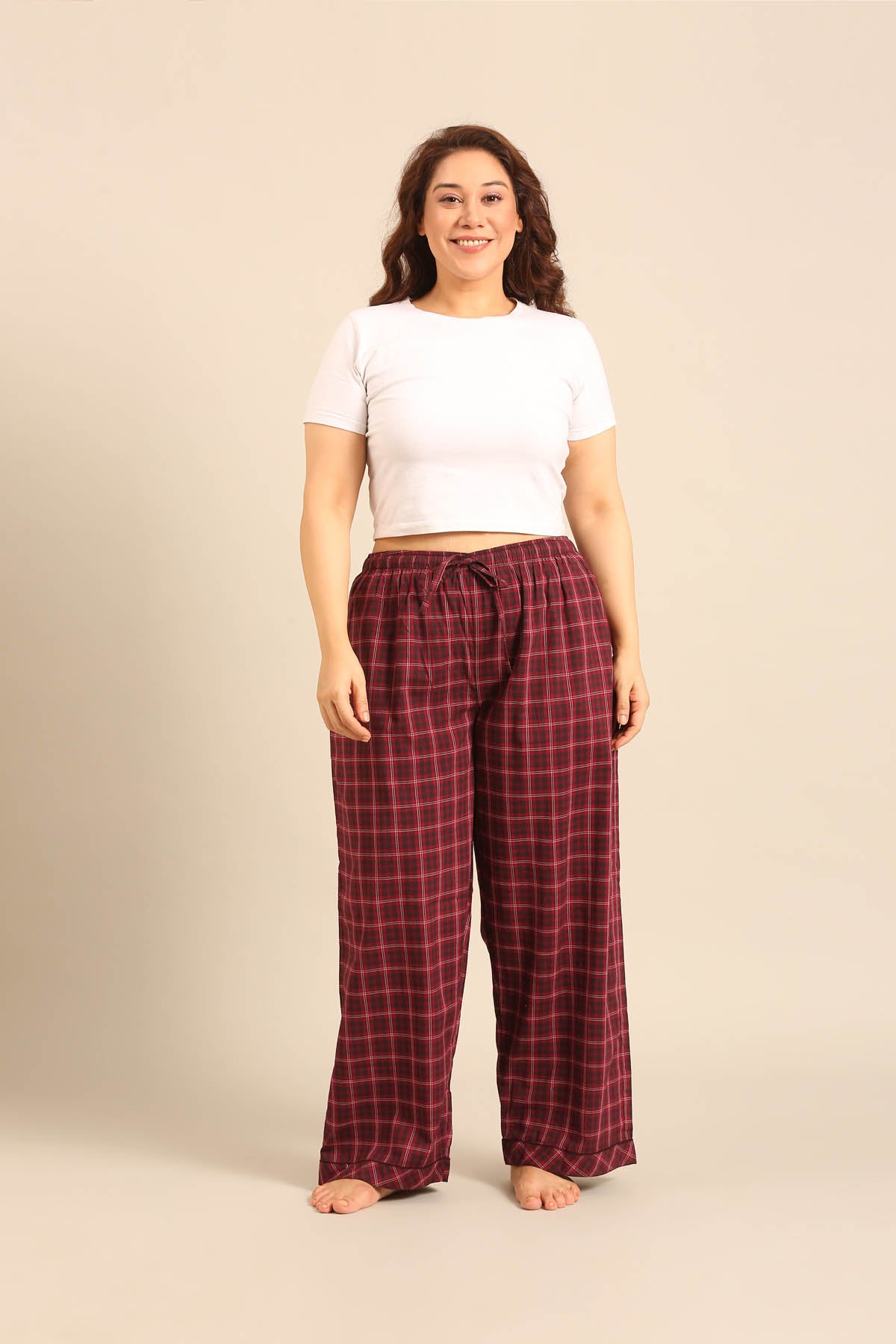 Veronica Plaid Cotton Women's Curve Pajama Only