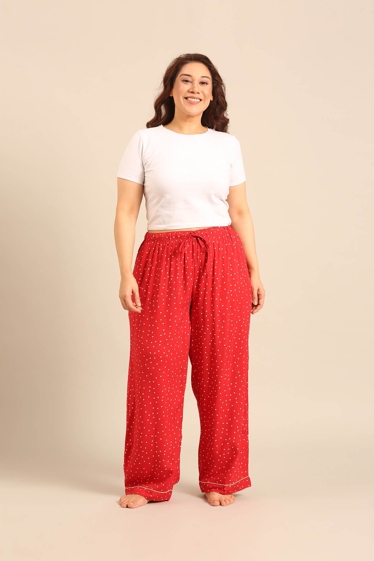 Minnie Polka Viscose Women's Curve Pajama Only