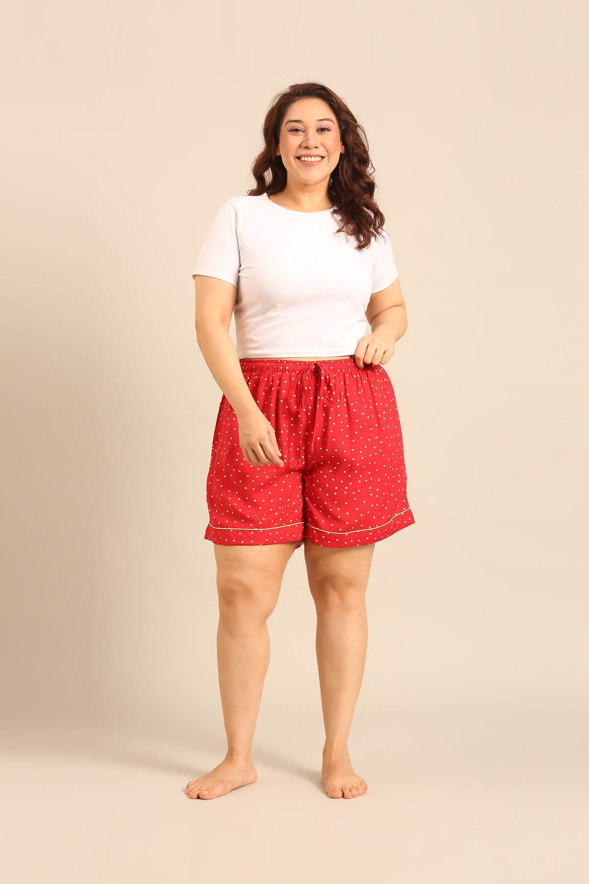 Minnie Polka Viscose Women's Curve Shorts Only