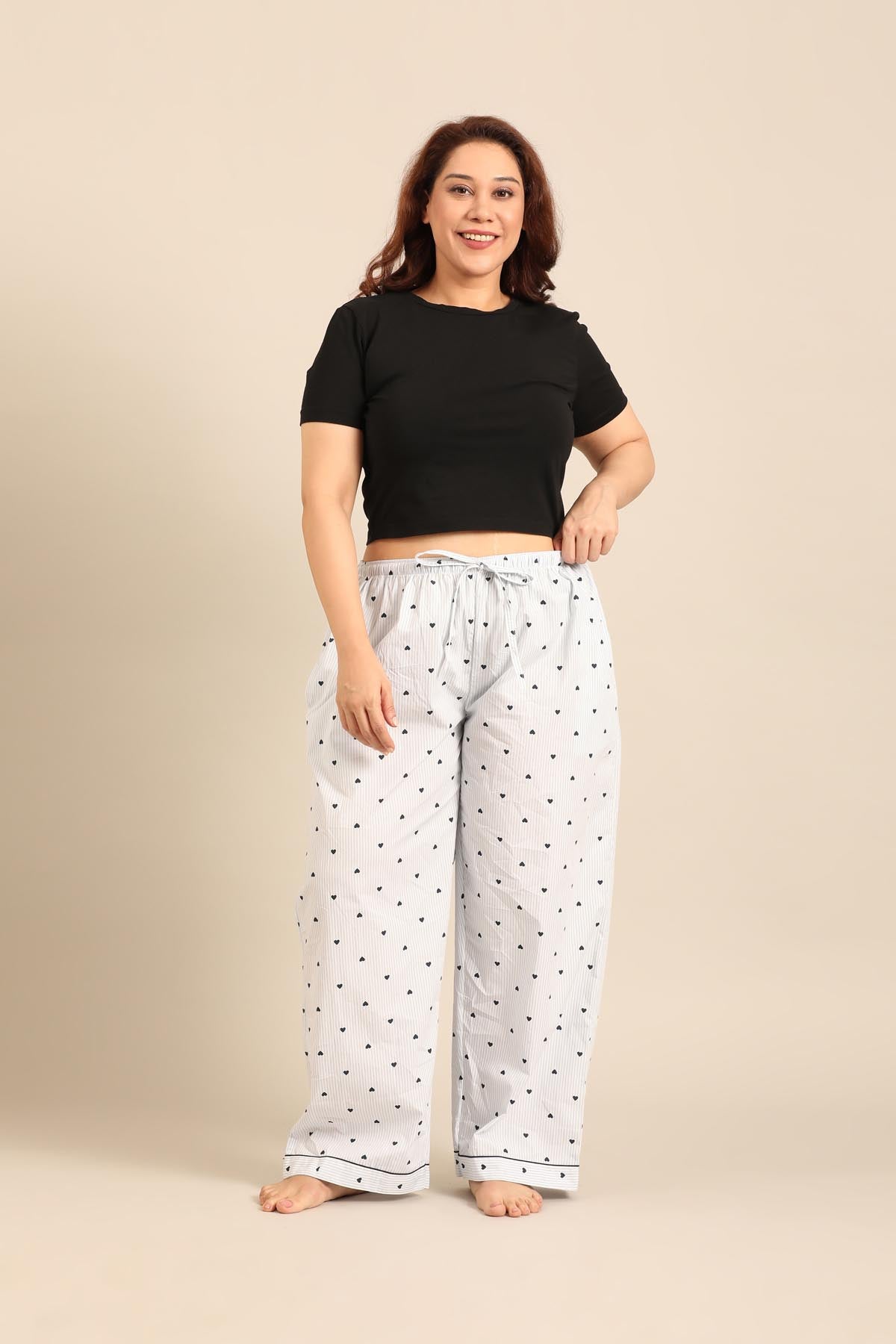 Lizzie Heart Cotton Women's Curve Pajama Only