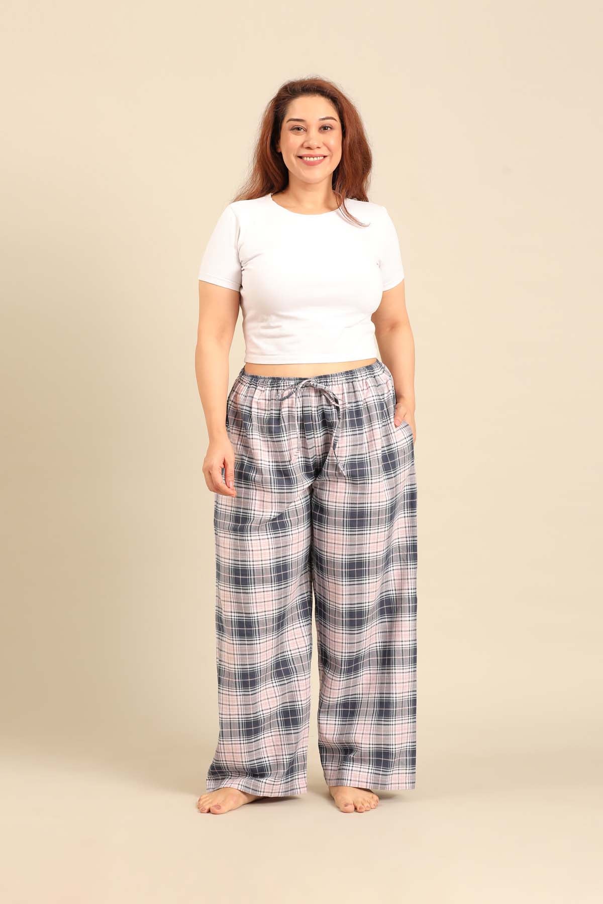 Maisie Check Cotton Twill Women's Curve Pajama Only
