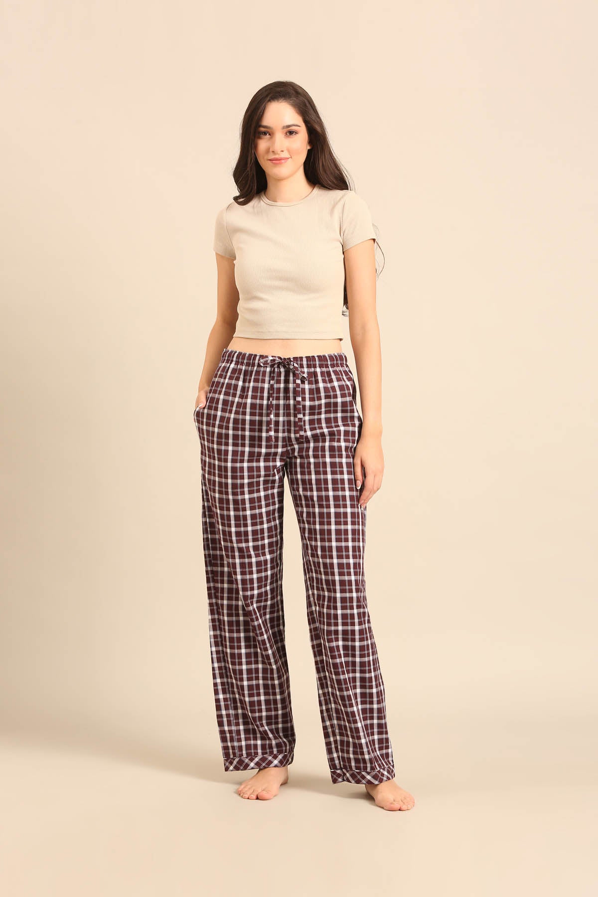 Edith Plaid Cotton Women's Pajama Only