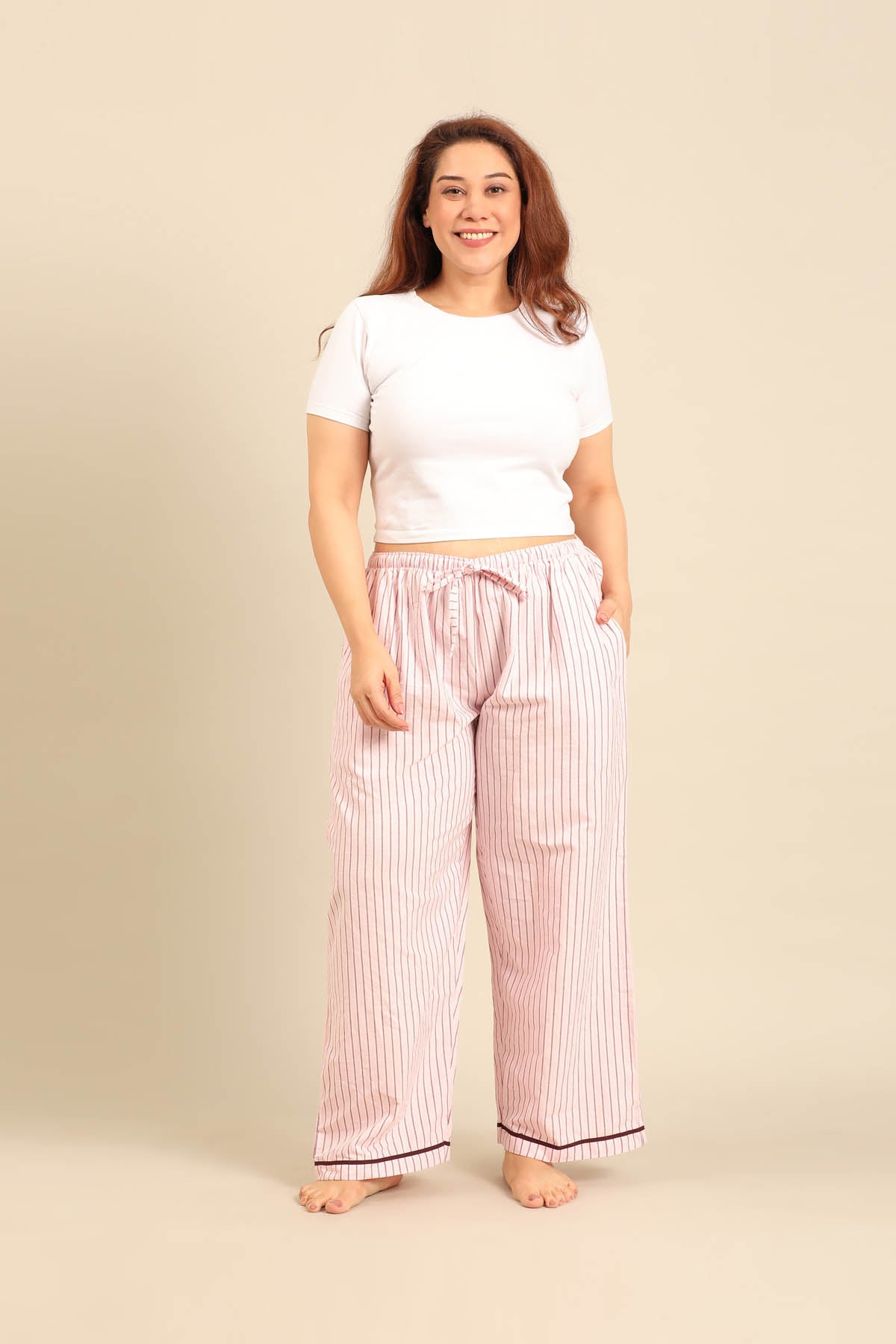 Vivian Stripe Cotton Women's Curve Pajama Only