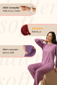 Bottle Green Lucy Butter-Soft Modal Knit Women's Pajama Set -  Full Sleeves