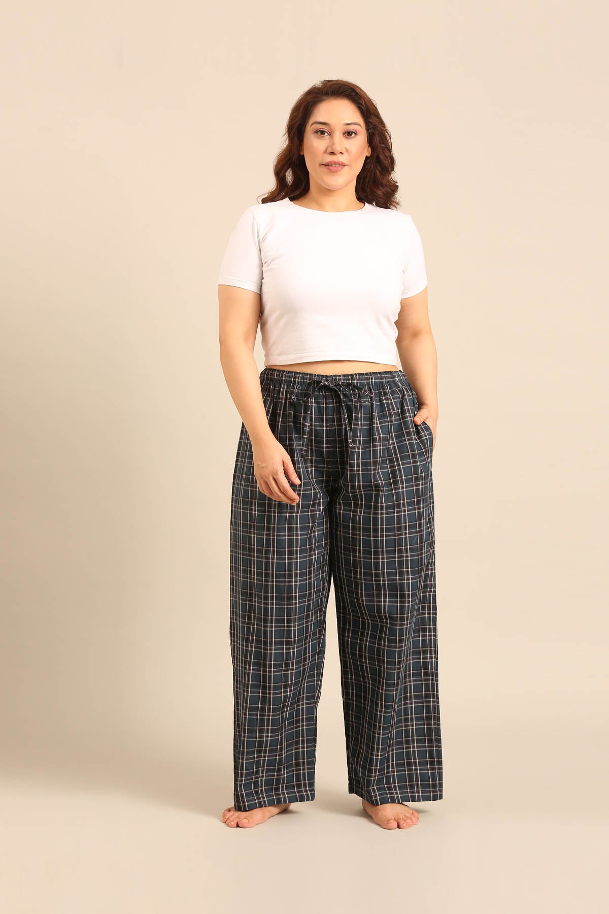 Charlotte Check Cotton Women's Curve Pajama Only