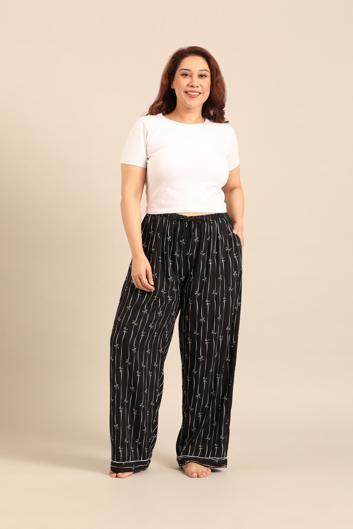 Savannah Bows Viscose Women's Curve Pajama Only