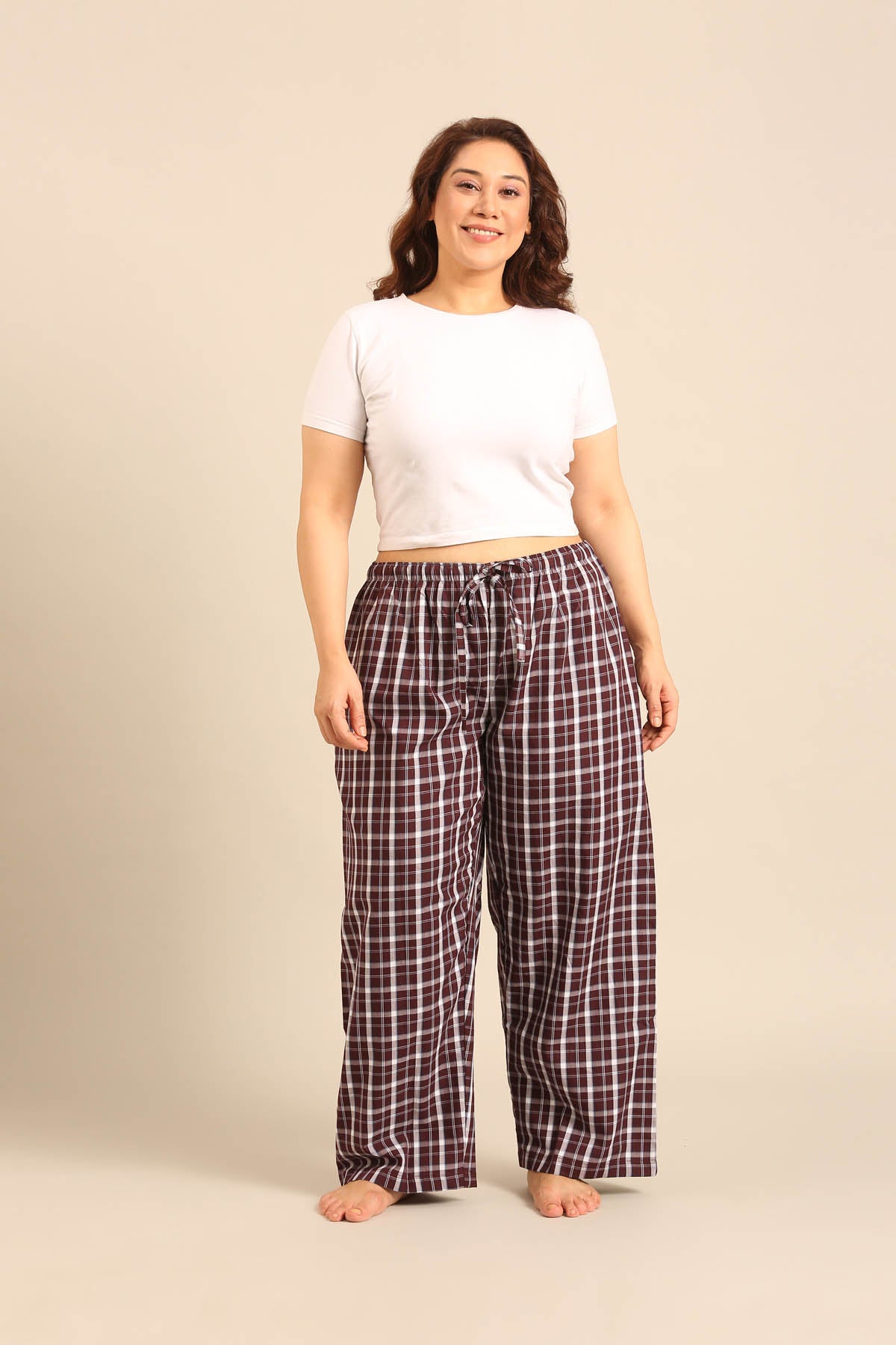 Edith Plaid Cotton Women's Curve Pajama Only