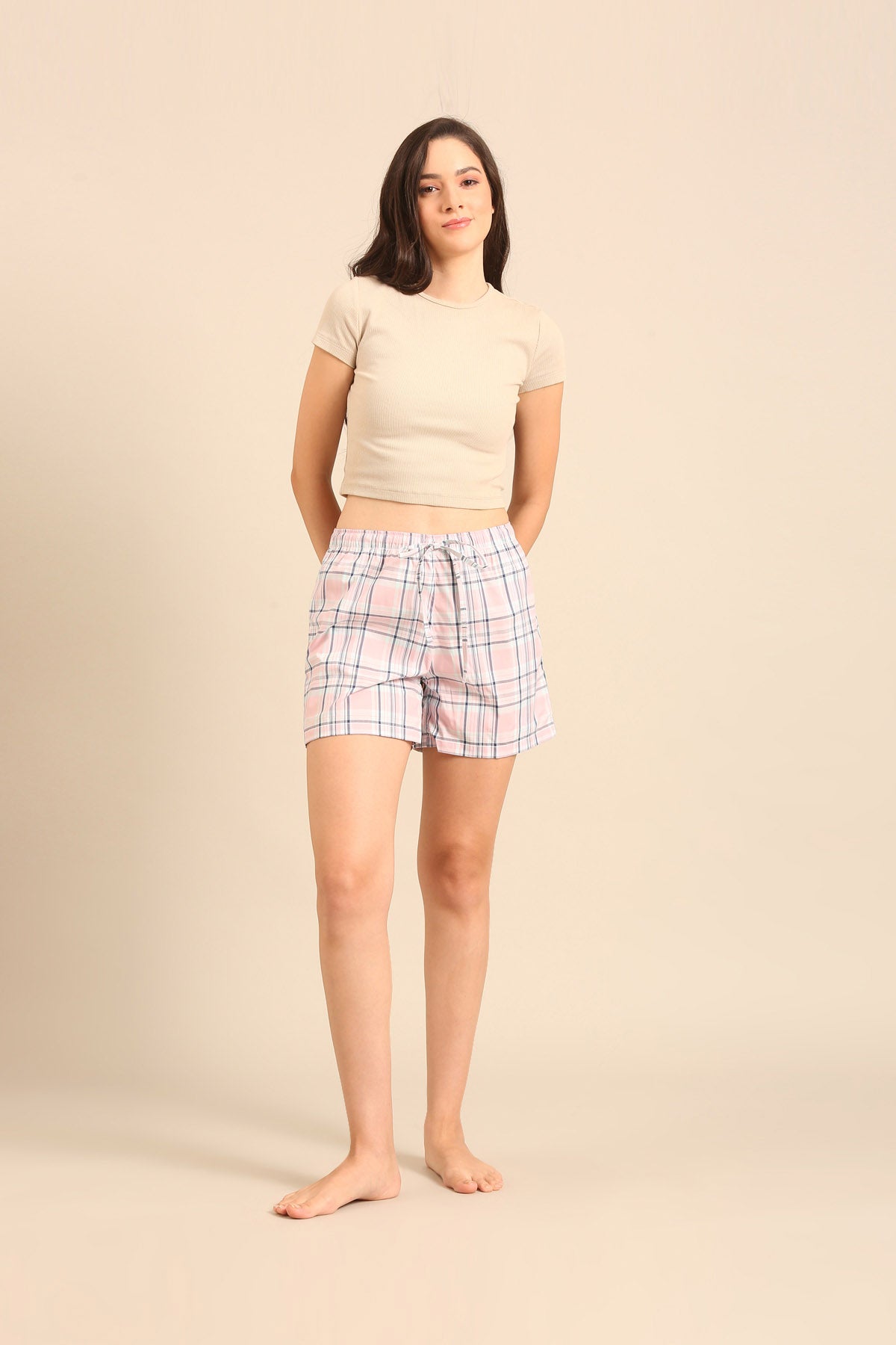 Annette Check Cotton Women's Shorts Only