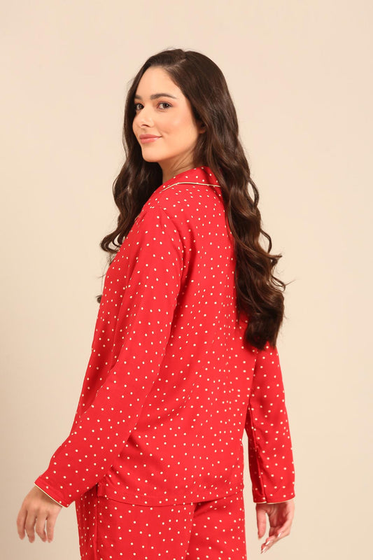 Minnie Polka Viscose Women's Shirt - Full Sleeves