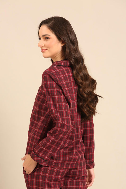 Veronica Plaid Cotton Women's Shirt - Full Sleeves