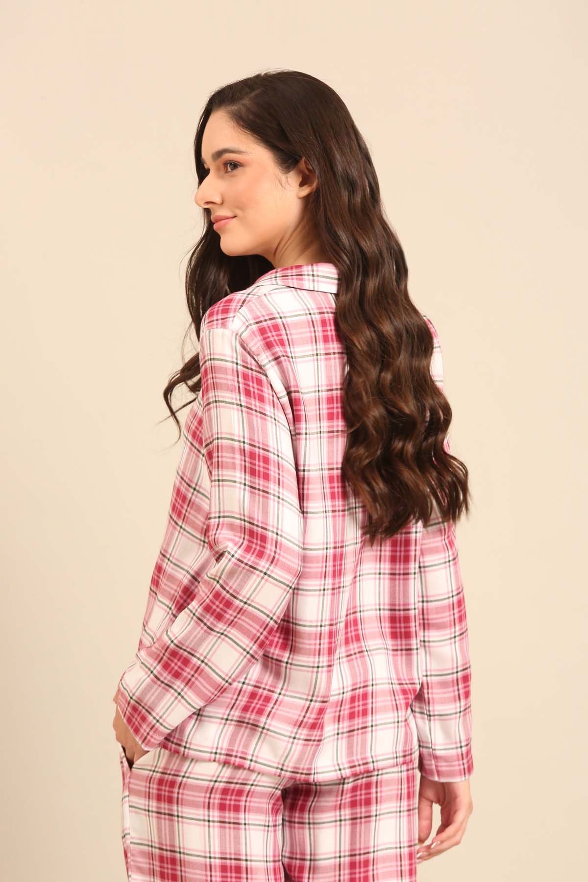 Nina Check Viscose Twill Women's Shirt - Full Sleeves