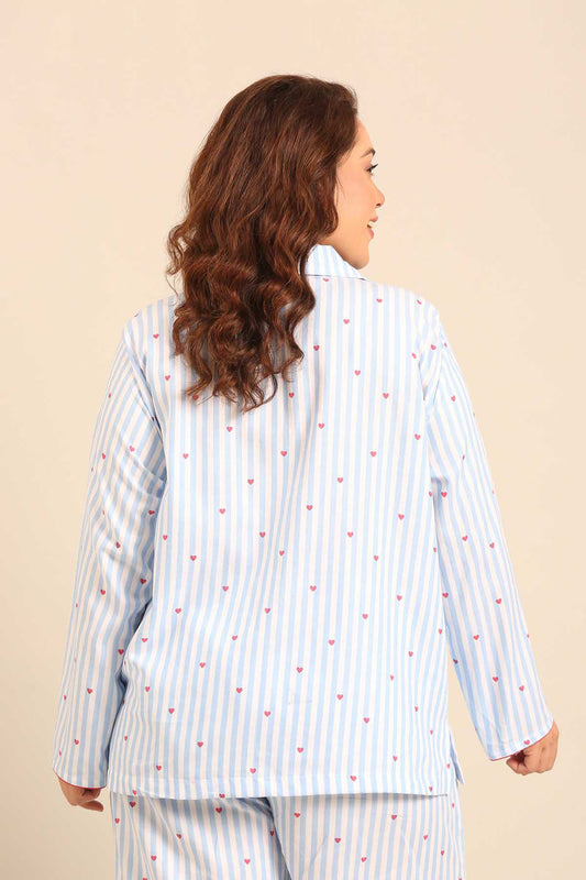 Lola Heart Cotton Twill Women's Curve Shirt Only - Full Sleeves