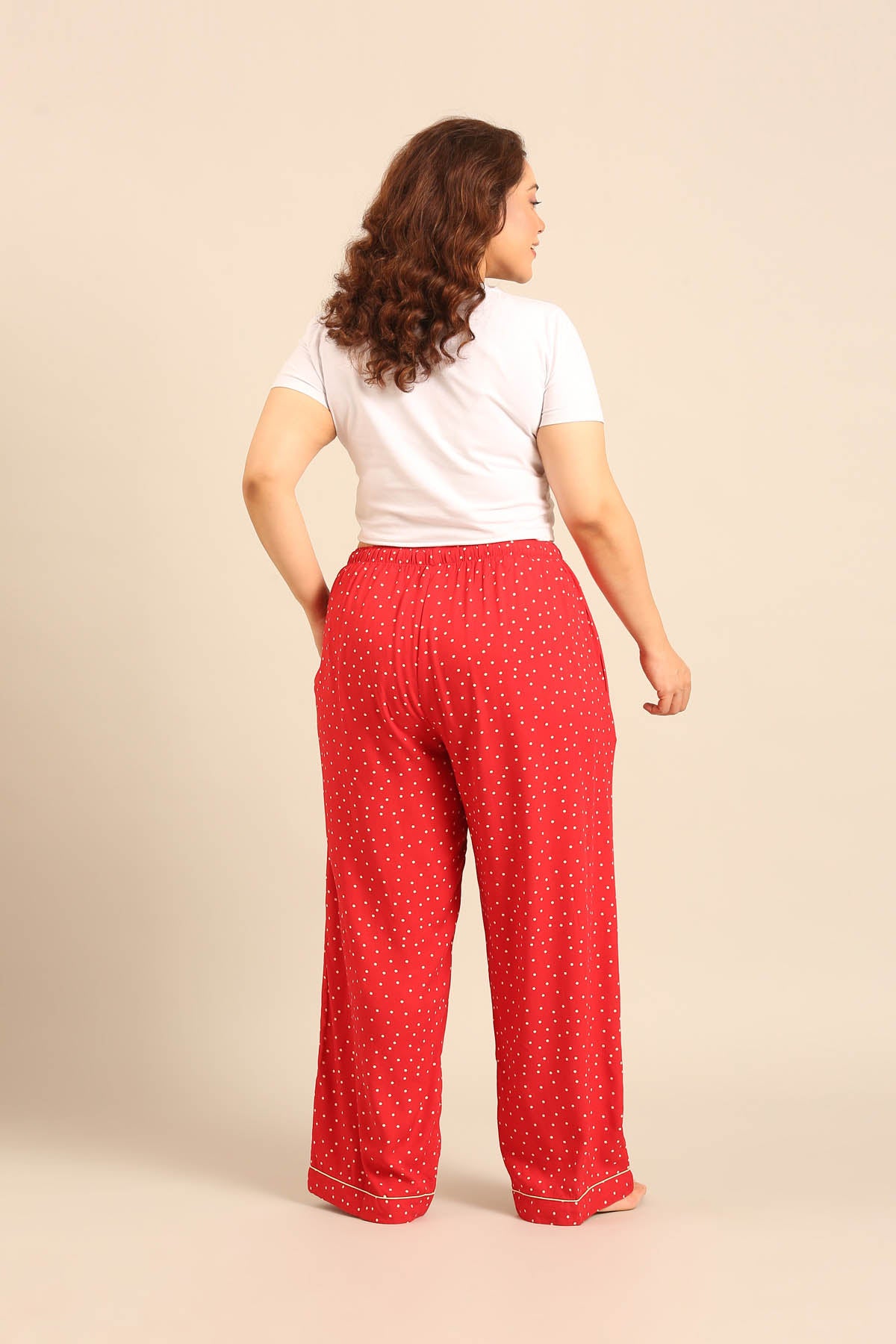 Minnie Polka Viscose Women's Curve Pajama Only