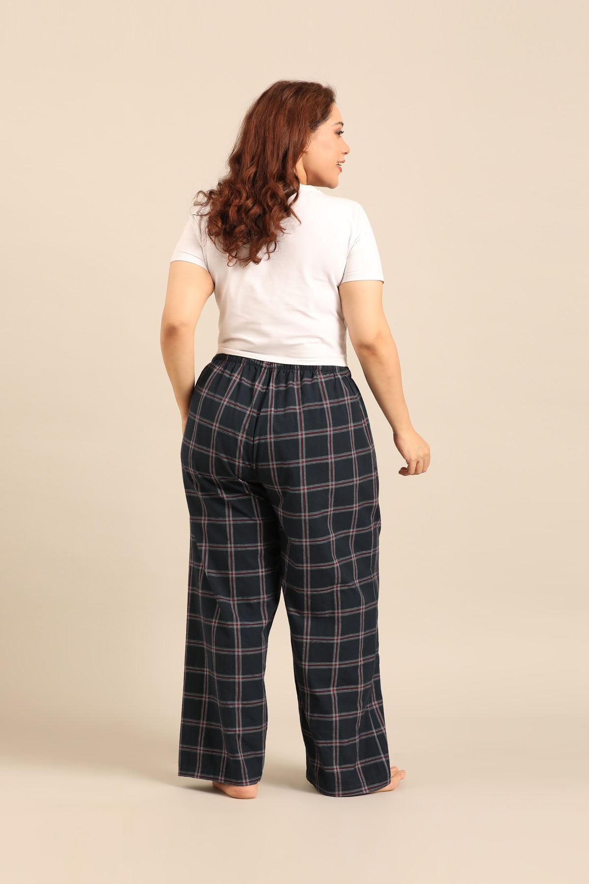 Amelia Check Cotton Blend Women's Curve Pajama Only