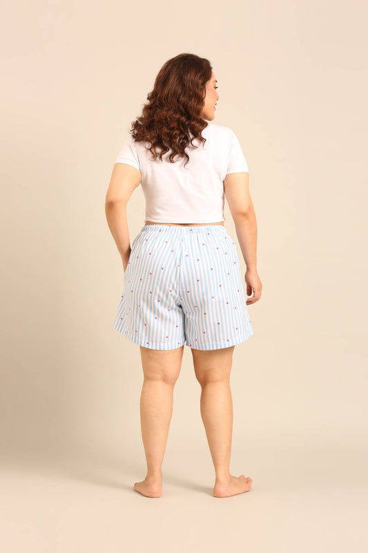 Lola Heart Cotton Twill Women's Curve Shorts Only