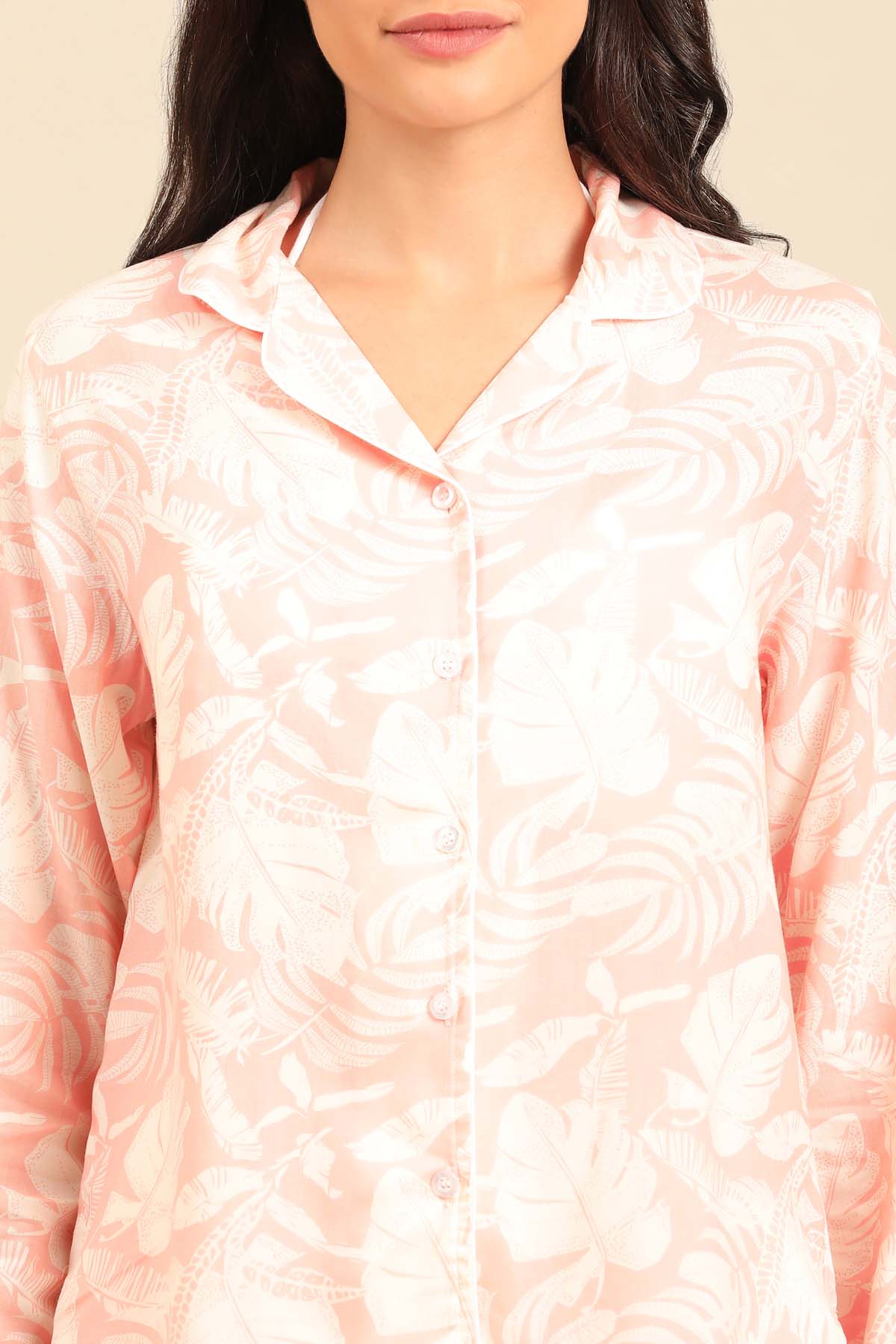 Layla Floral Viscose Women's Pajama Set - Full Sleeves