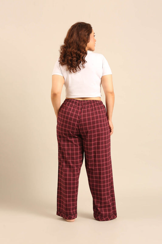 Veronica Plaid Cotton Women's Curve Pajama Only