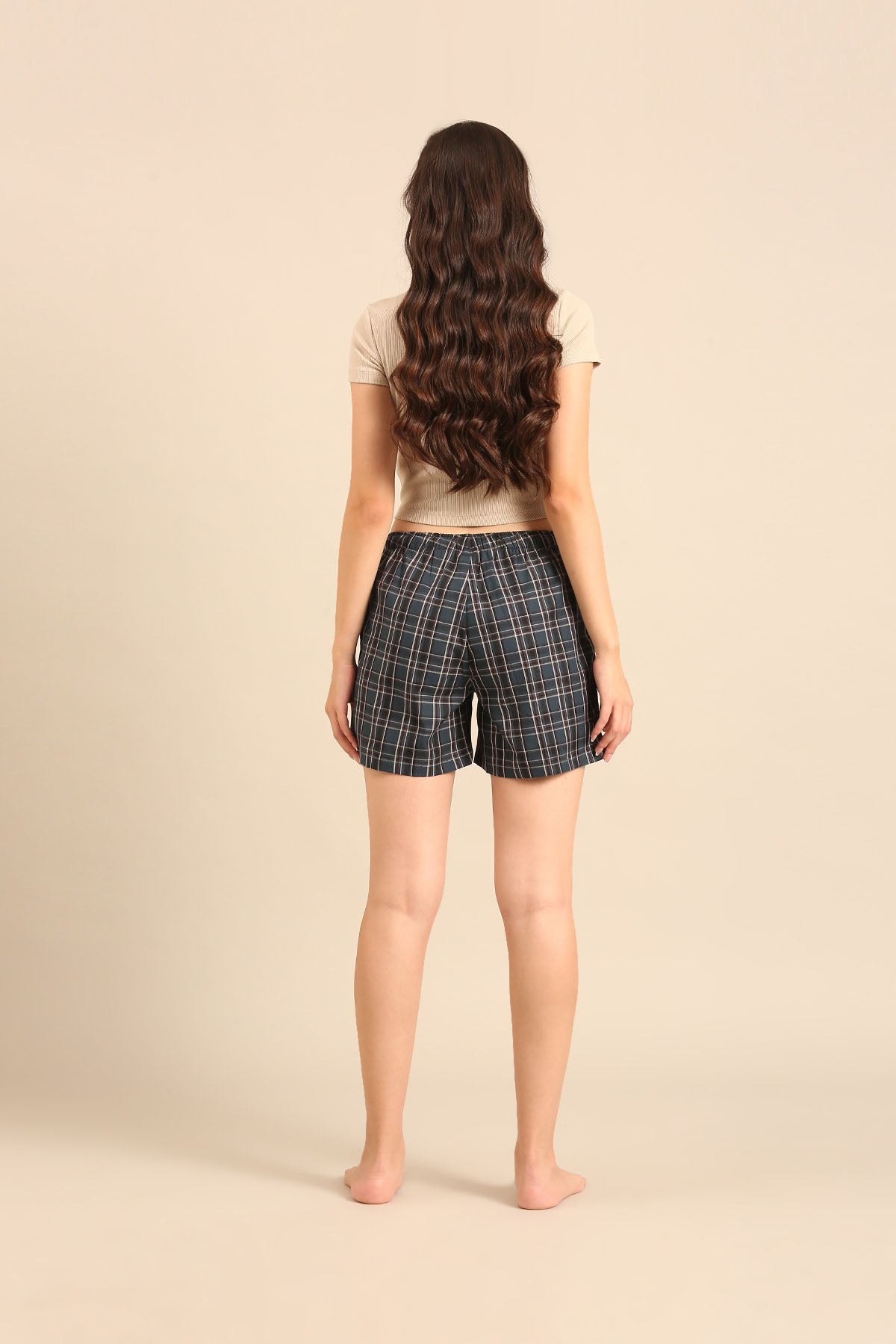 Charlotte Check Cotton Women's Shorts Only