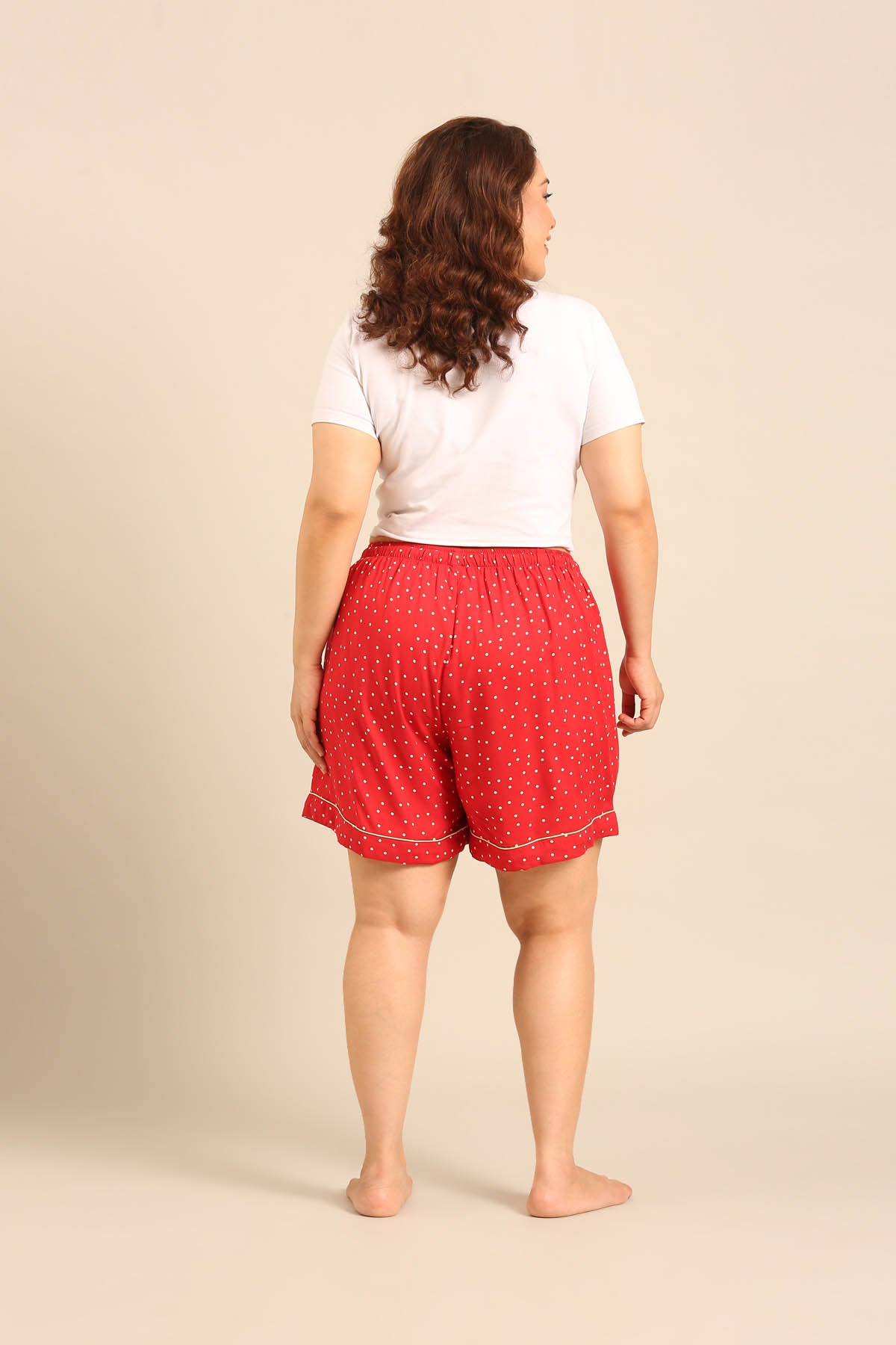 Minnie Polka Viscose Women's Curve Shorts Only