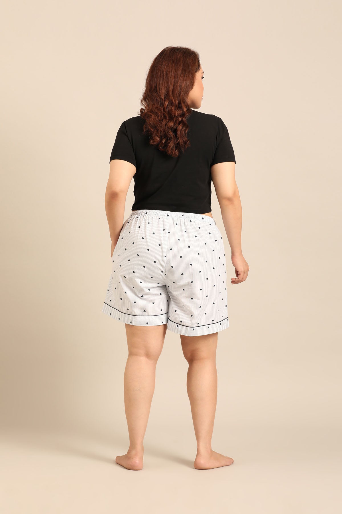 Lizzie Heart Cotton Women's Curve Shorts Only